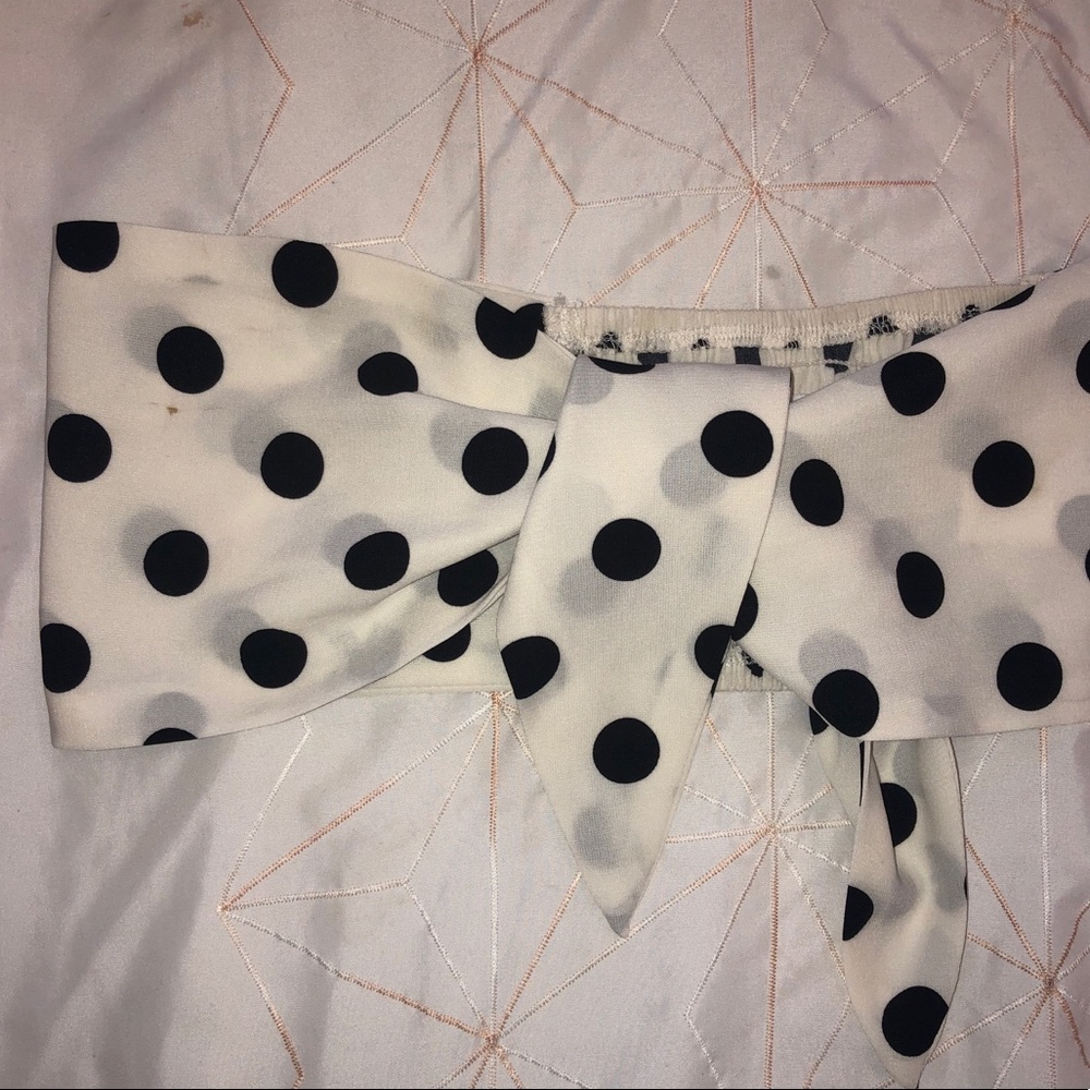 Polka Dot Tie Bandeau Top